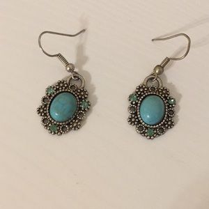 Silver and Turquoise Dangle Earrings